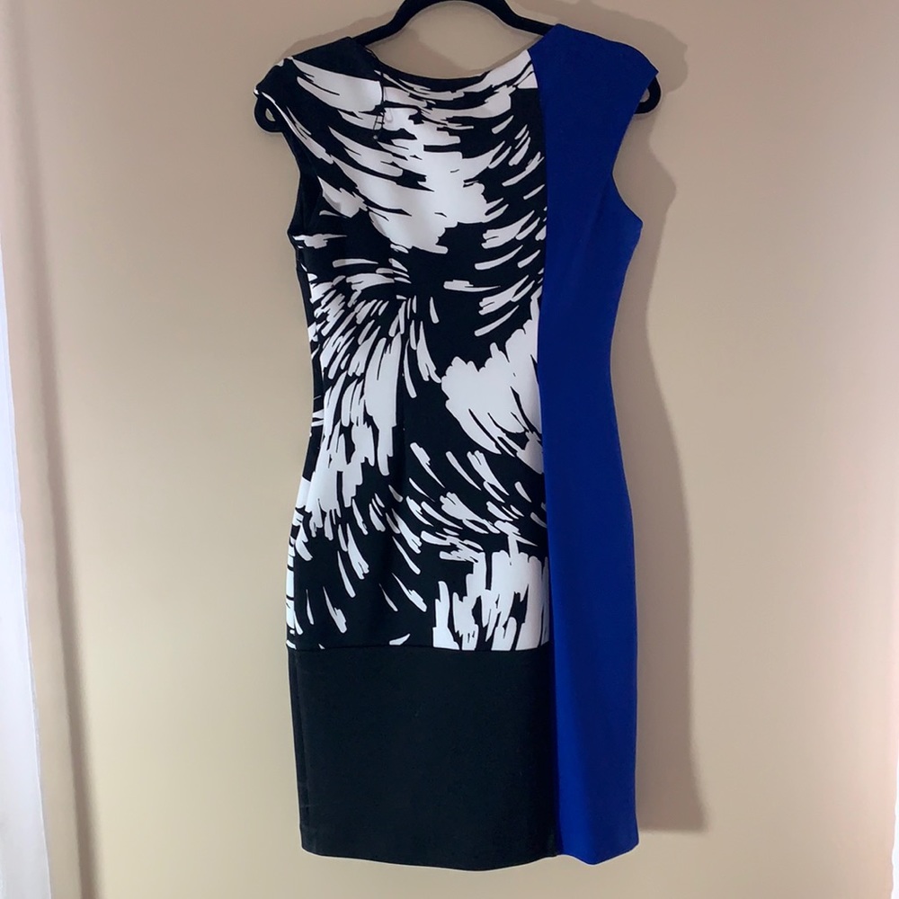 Blue, black pattern dress